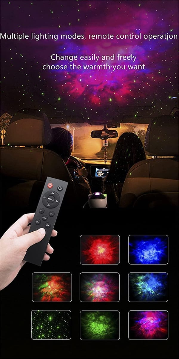 Stjerneprojektor LED Astronaut Natlampe Stjernelampe Lampe