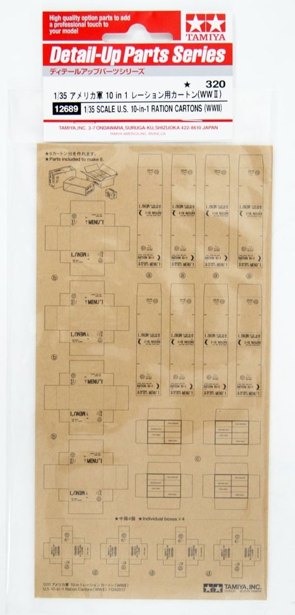 Tamiya Model U.S. 10-i-1 Ration Cartons Skala 1:35