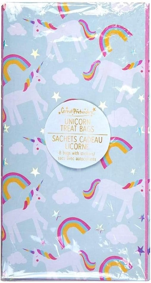 Karkkipussi tarroilla Unicorn, 8 kpl - Great Pretenders