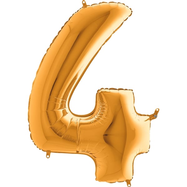 Large Number Ballon i Folie 4, Guld