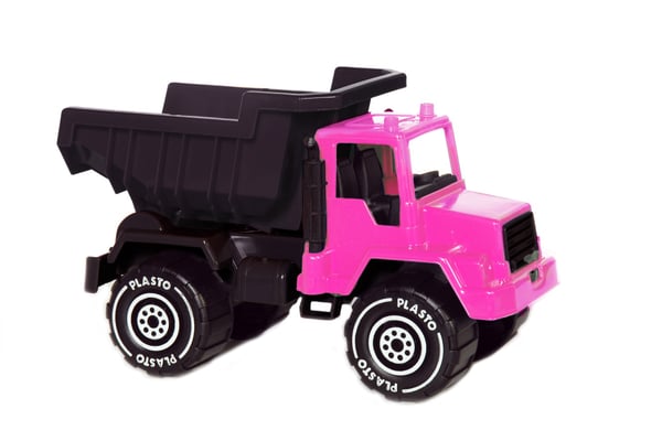 Pink / Sort Lastbil, 30 cm - Plasto