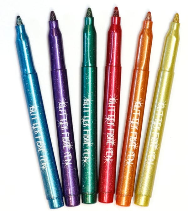 Sense Glitter Fiber Pens 6 kpl