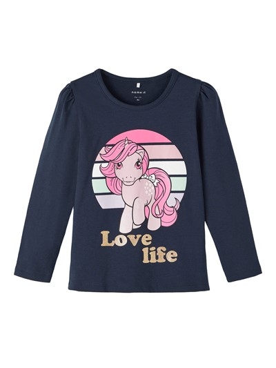 Name it Långärmad Top My little Pony, Mörkblå, Storlek 110
