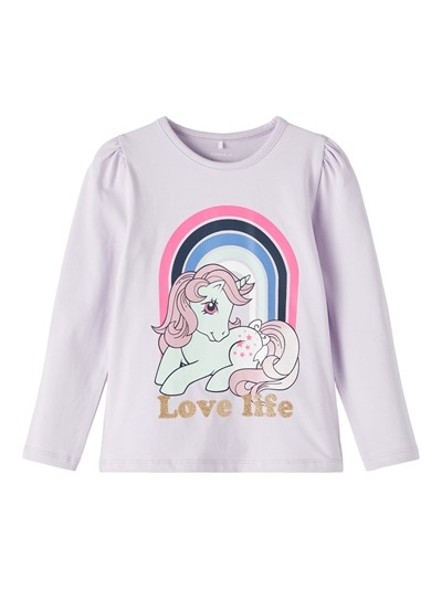 Name it Langærmet top My little Pony, Lys lilla, str. 110