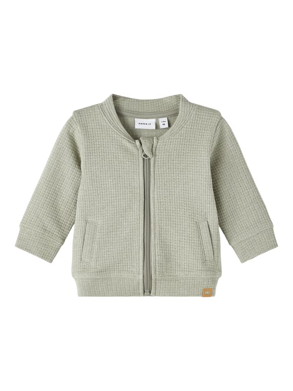 Name it Baby Boy Sweat Cardigan Sage, størrelse 62