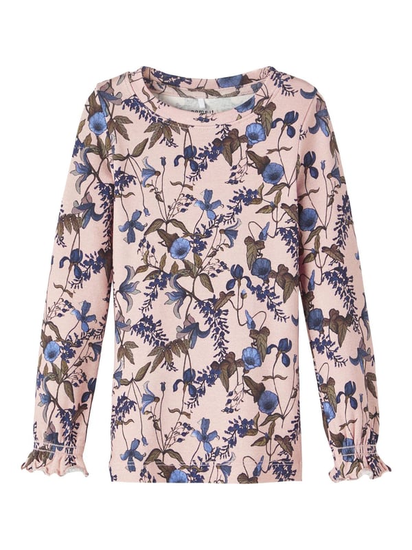 Name it Sweater Pink med blomster Størrelse 92