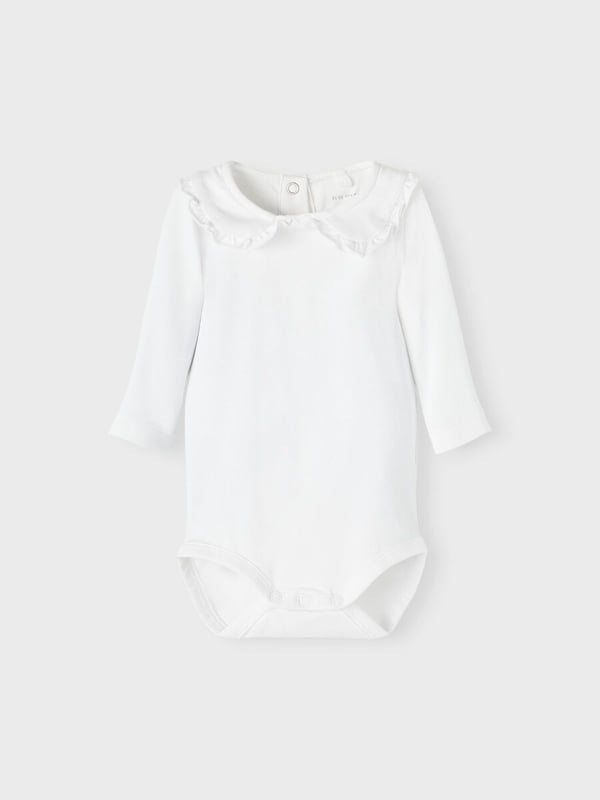 Name it Babybody med blonder, hvid, str. 68