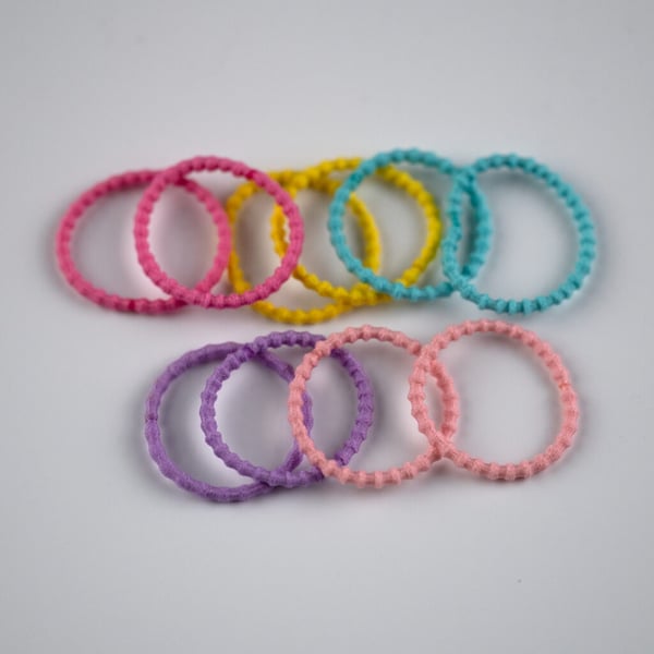 Mini hårslips Neon, 10-Pack - Busy Lizzie