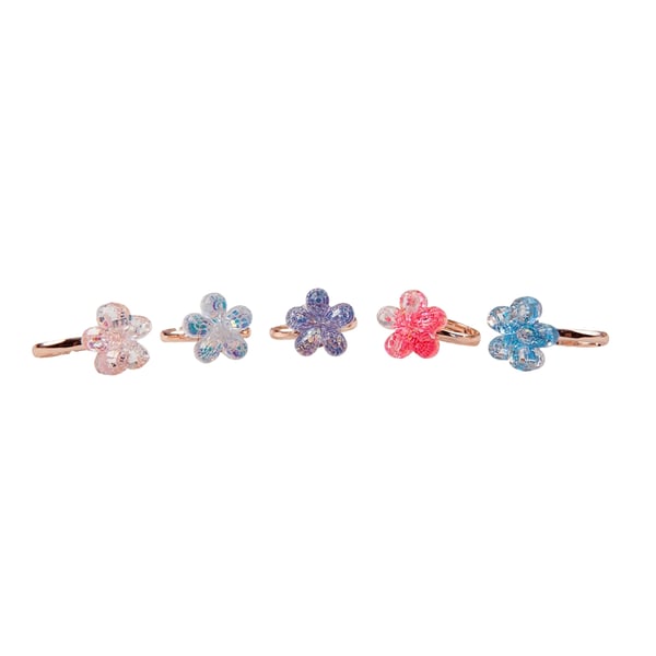Børneringe Boutique Shimmer Flower 5-Pack - Great Pretenders