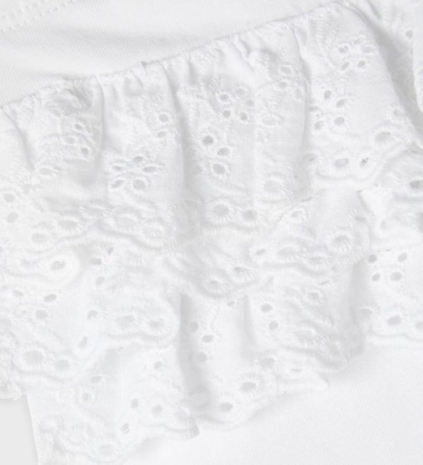 Name it Baby Leggings med blonder, hvid, str. 68