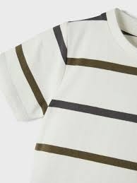 Name it Mini Stribet T-shirt, Hvid, Størrelse 98