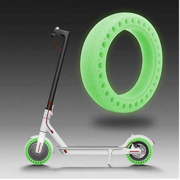 Grønt selvlysende punkteringsfrit dæk til Xiaomi Scooter