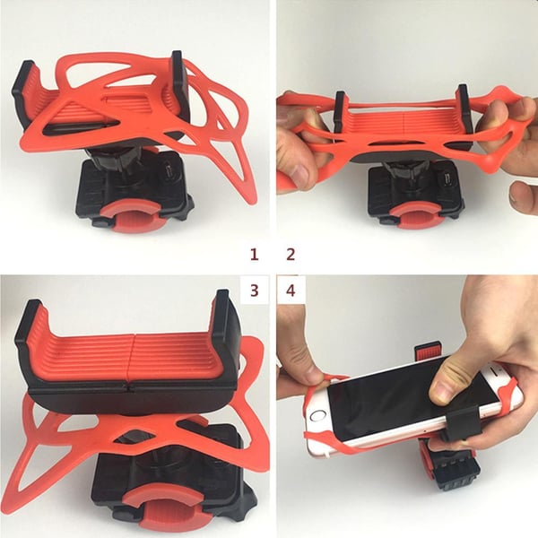 Universel mobilholder til cykel / el-scooter m.m. rød