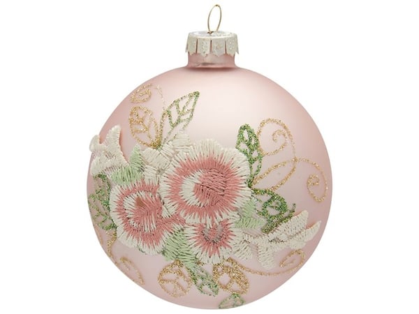 Julekugle Sonia i rosa med blonde Fra Greengate Julekugle Sonia i rosa med blonde Fra Greengate