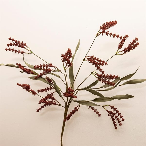 Kunstig blomst, i bordeaux med hver 7 grener