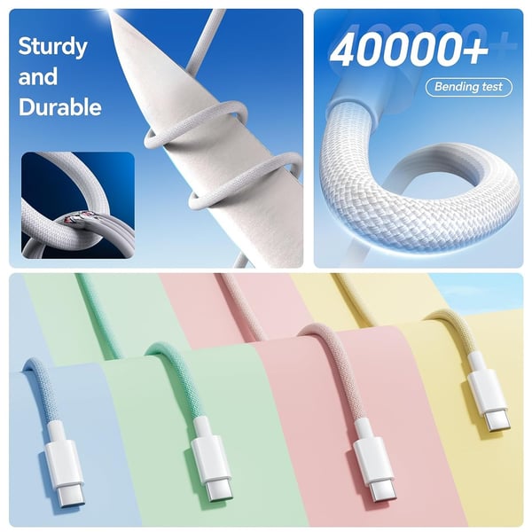 NÖRDIC 2m USB 2.0 USB-C til C-kabel for iPhone 15/15 Pro/15 Plus/15 Pro Max 3A 480Mbps 60W grønn