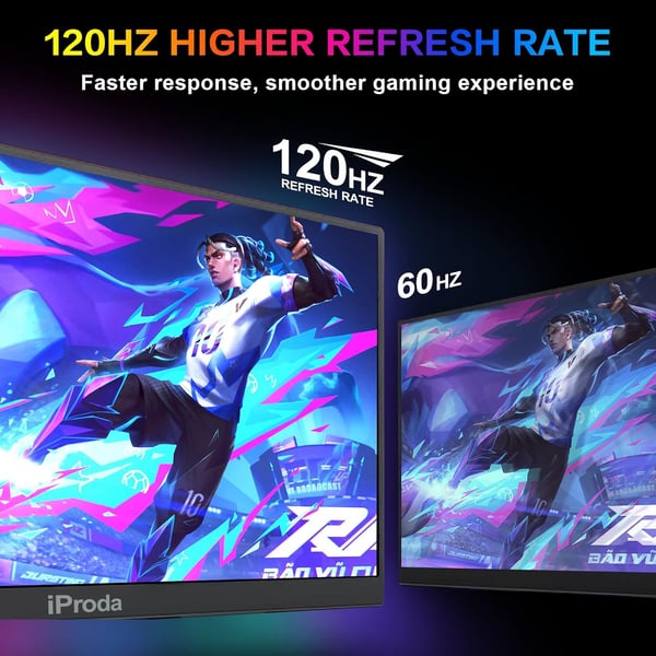 18,5" Kannettava USB-näyttö 1920×1080p 120Hz, USB-C/HDMI, IPS, HDR, Sinivalosuodatin, 100% sRGB, sisäänrakennetulla tukijalalla, Laptop/PC/Mac/PS3/PS4