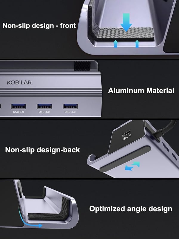 NÖRDIC Steam Deck-dokkingstasjon 1 til 6 - 1xHDMI4K60Hz, 1xUSB-C PD100W, 3xUSB-A 3.0 5Gbps, 1xRJ45 GigaLAN