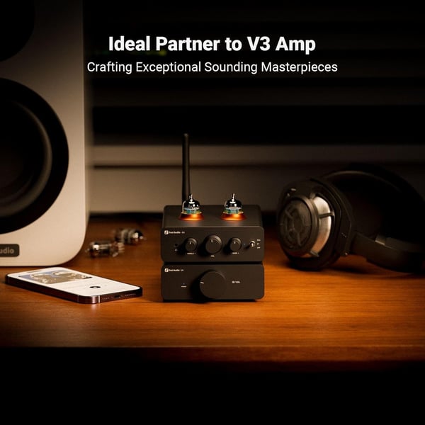 Fosi Audio P3 Tube Preamp Hodetelefonforsterker Bluetooth aptX LL HD Bass