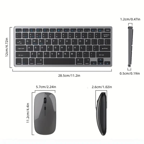 NÖRDIC trådløs Bluetooth og 2.4G mus og tastatursett amerikansk layout