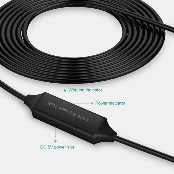 NÖRDIC aktiv 10m USB-C 3.0 SuperSpeed 5Gbps forlengelseskabel hann til hunn
