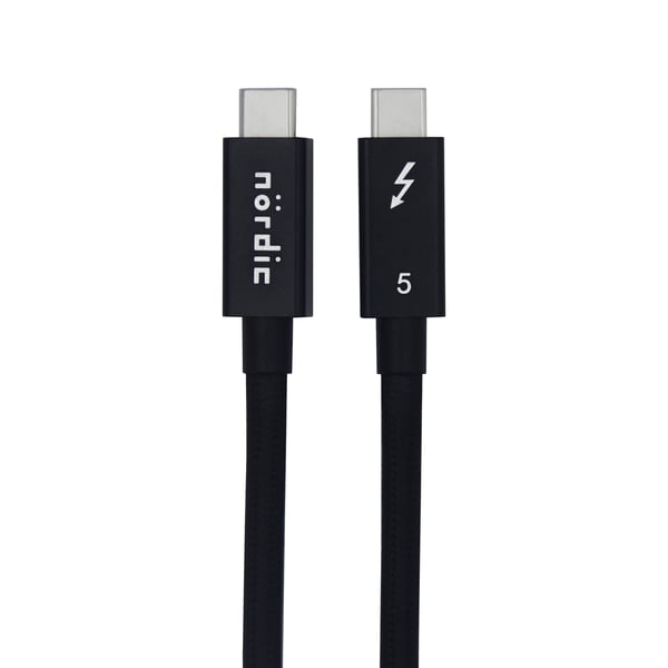 NÖRDIC 1m Thunderbolt 5 kaapeli 80Gbps tietojen siirto 240W lataus 120Gbps kaistanleveys 16K60Hz 8K60Hz 4K540Hz