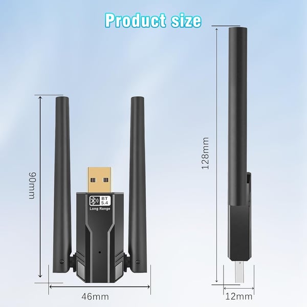 NÖRDIC USB - Pitkän kantaman Bluetooth 5.4 -sovitin 150 metrin kantamalla