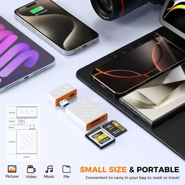 NÖRDIC USB-A, USB-C 3.0 Kortinlukija 2 Slot CFexpress Type B, SD3.0 UHS-I