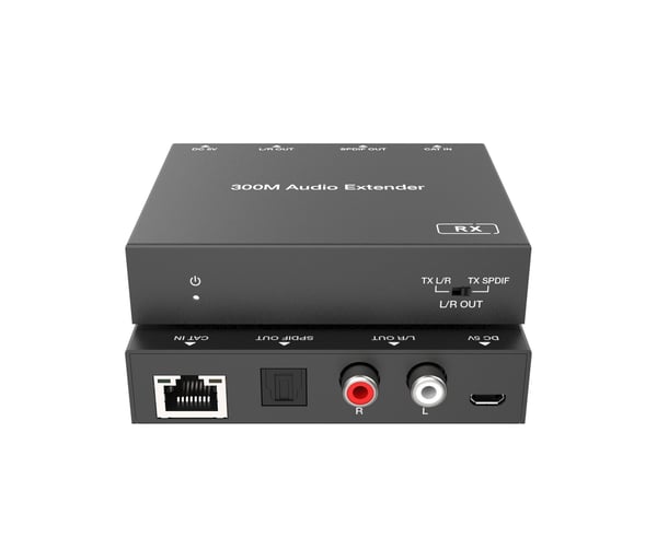 NÖRDIC SPDIF RCA L/R Lyd-Forlenger 300m CAT6