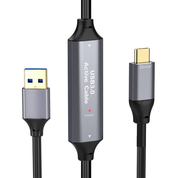 NÖRDIC 5m Aktiv USB 3.0 A til C Kabel, 5Gbps Super Speed USB-kabel Kompatibel med VR, Kamera, Dokkingstasjon og mer