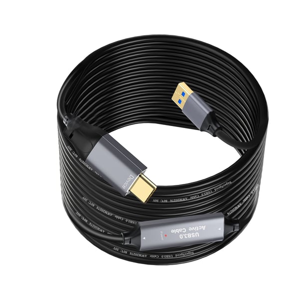 NÖRDIC 5m Aktiivinen USB 3.0 A–C Kaapeli, 5Gbps Super Speed USB-kaapeli Yhteensopiva VR:n, Kameran, Telakointiaseman ja muun kanssa