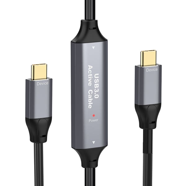 NÖRDIC 20m Aktiv USB 3.0 C till C-kabel, 5Gbps Super Speed USB-kabel