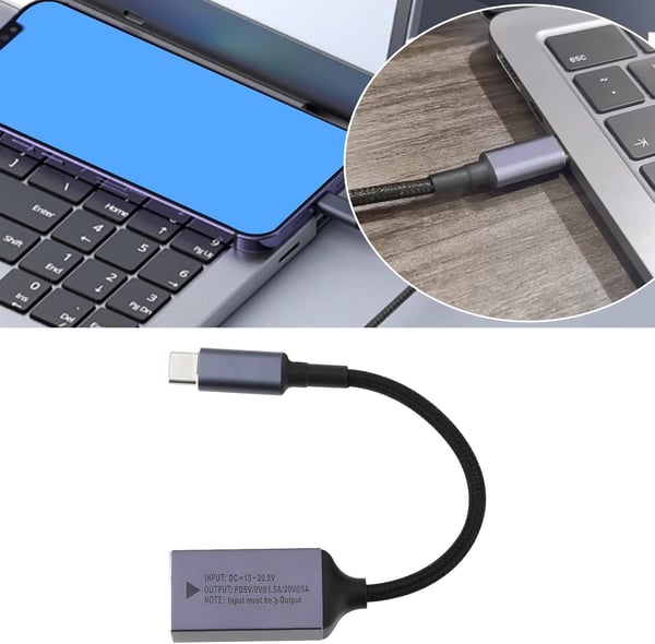 NÖRDIC Lenovo Square Yellow til USB-C adapter 17cm 100W