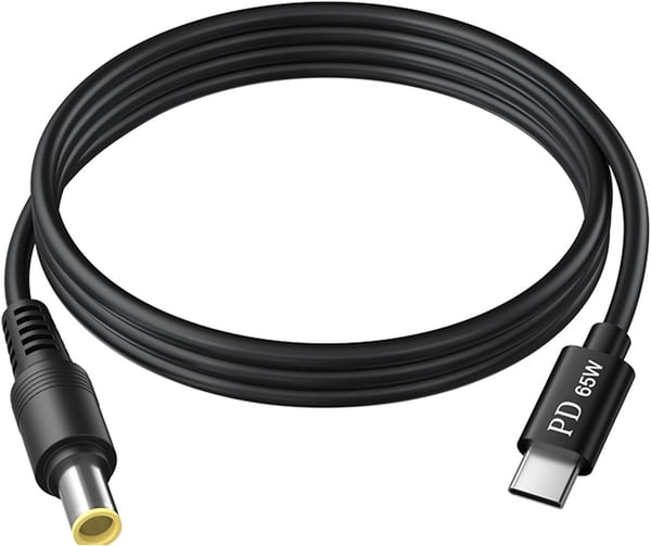 NÖRDIC Kannettavan Latauskaapeli USB-C - DC5.5x2.5mm 65W PD 1.5m