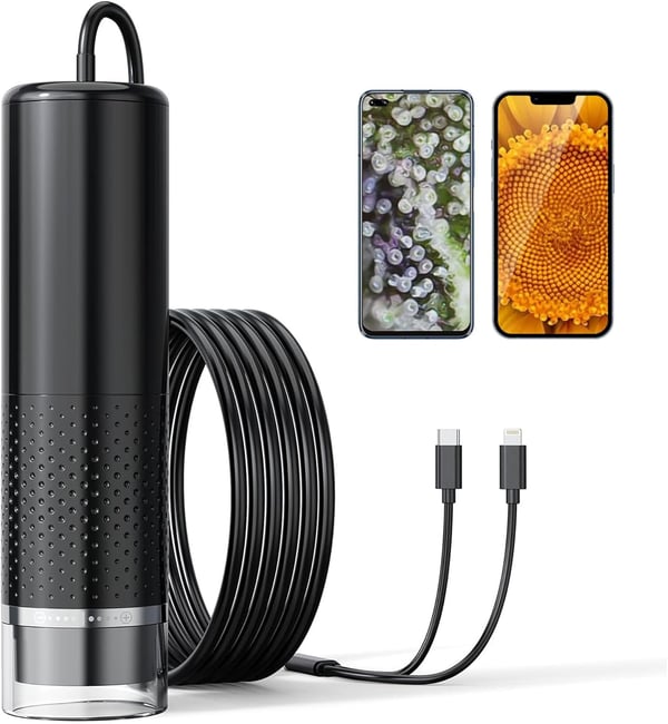USB-mikroskooppi 1080P HD iPhone Androidille, 10–200x digitaalinen 8 LEDillä, yhteensopiva iOS:n, Androidin ja tabletin kanssa