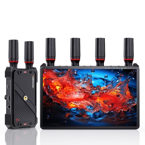 NÖRDIC Trådlös Portabel 7" skärm, video sändare och mottagare, 2.4G/5.0G, 4k HDMI INPUT / 1080p OUTPUT, 400m