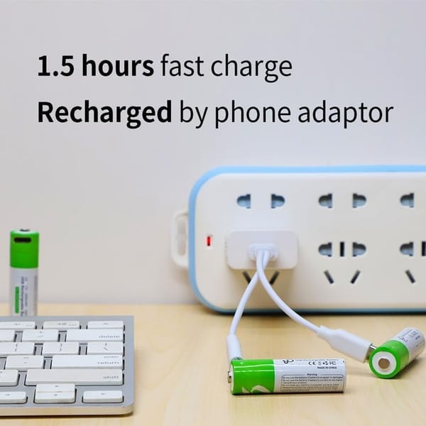 NÖRDIC USB-C Ladattavat paristot 4-pack AAA/LR03