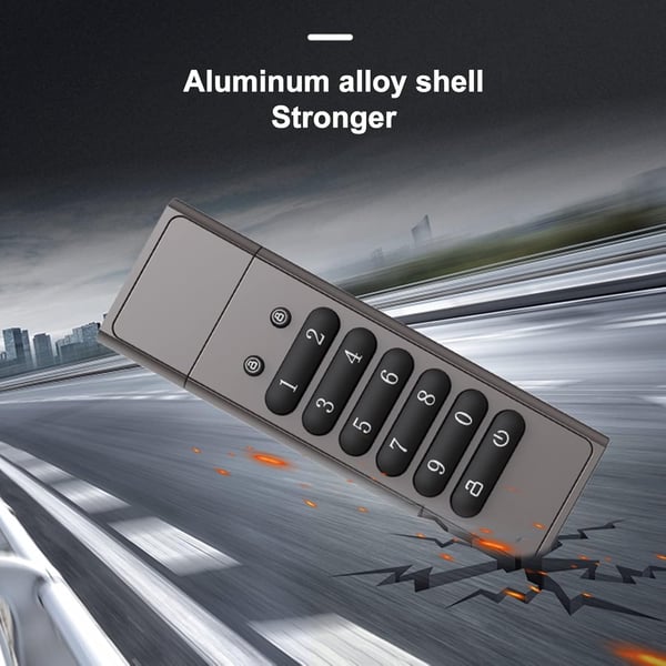 NÖRDIC Sikkert kryptert USB-minne med passordbeskyttelse og lås, AES-256-bit, USB 3.0 for personlig beskyttelse, 64 GB