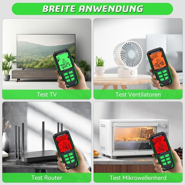 NÖRDIC EMF-måler håndholdt strålingsdetektor til EF, MF, RF, WiFi, mikrobølger