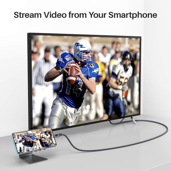 NÖRDIC 0,5m USBC til DisplayPort Cable UHD 4K 60Hz 21.6Gbps DP Alt-modus 1.2 HDCP, aluminium Kontakt informasjon Grå