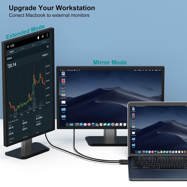 NÖRDIC 2M USBC til DisplayPort Cable UHD 4K 60Hz DP 1.2 21,6Gbps HDCP Alt-modus over USB C, aluminium Kontakt informasjon Grå