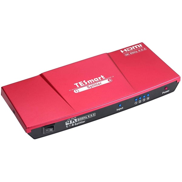 NÖRDIC HDMI 2,0 4K 60Hz 4: 4: 4 Splitter 1 til 4 Edid 18Gbps CEC HDR, Dolby og DTS, LPCM7.1 Metal