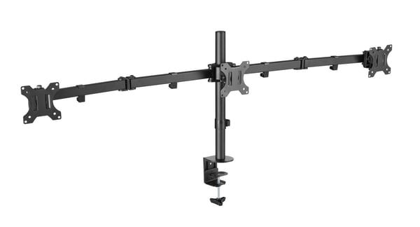 NÖRDIC Monitorarm Table Bracket for tripper skjermer 13-27 tommer i stål, vippbar, roterbar og roterbar, svart, skjermbrakett