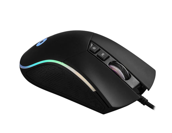 NÖRDIC gjenget RGB USB Mus 800-6400 dpi 8 knapper svart