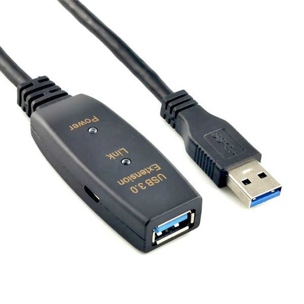 NÖRDIC aktiivinen 15 m USB3.1 jatkojohto, 5 Gb/s laajennus, USB A uros–naaras laitteilla Xbox, PS5, Oculus, tulostin, skanneri, Playstation, VR