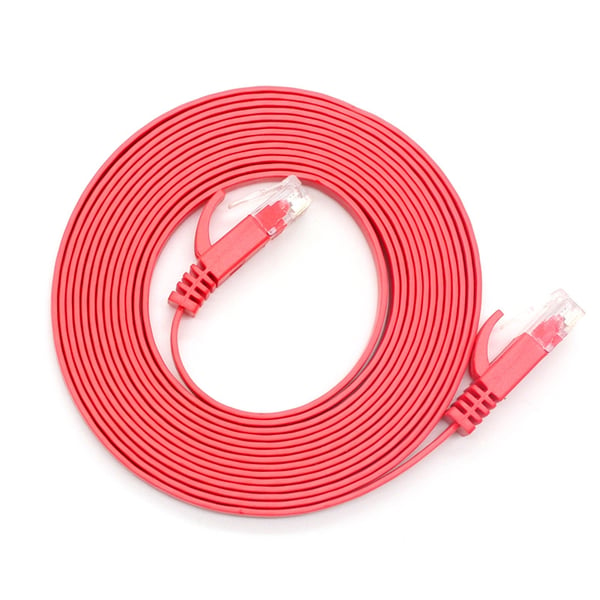 NÖRDIC Cat6 U / UTP flat nettverkskabel 5m 250MHz båndbredde og 10Gbps overføringshastighet rød