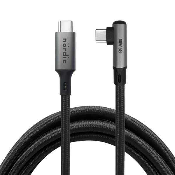 NÖRDIC VR Link kabel 5m USB3.2 Gen1 USB-C til C 20Gbps 100W 4K60Hz hurtig opladning Quest 2 Super Speed USB Link-kabel Sort