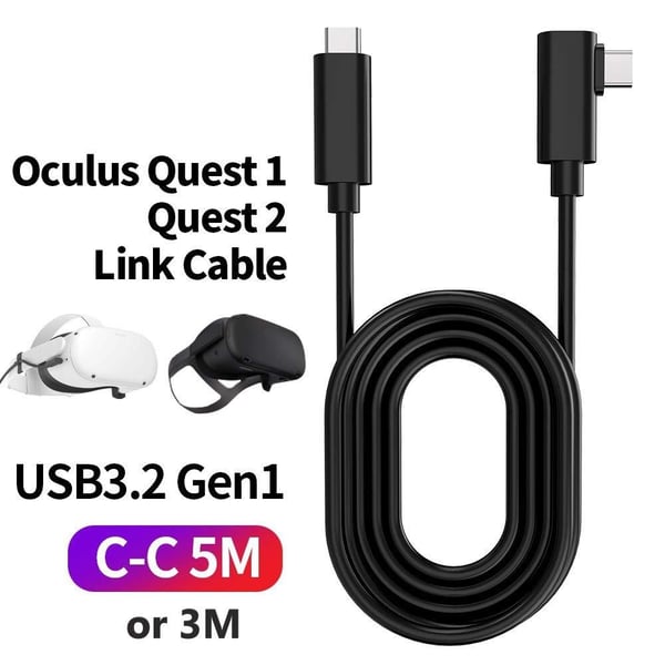NÖRDIC VR Link-kabel 3m USB3.2 Gen1 USB-C til C 5Gbps 3A hurtiglading Oculus Quest 2 Super Speed ​​​​USB Link-kabel