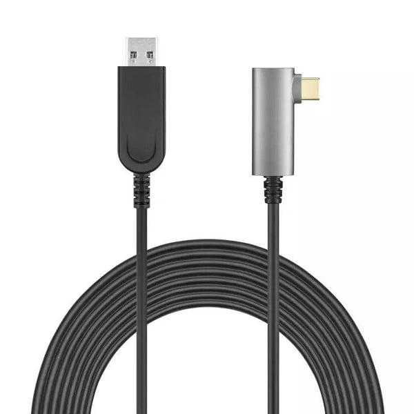 NÖRDIC Active AOC Fiber 5m USB-C-USB-A VR Link -kaapeli Oculus Quest 2 USB3.2 Gen2 10Gbps Super Speed ​​​​VR Link -kaapelille