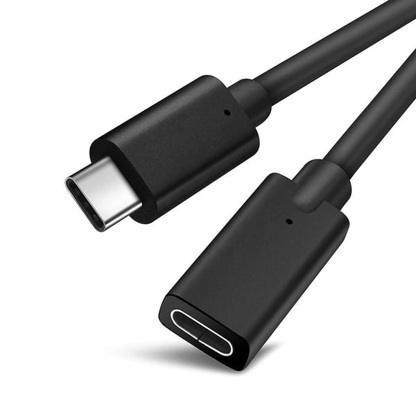 NÖRDIC 1m USB2.0 USB-C ha to C ho jatkokaapeli 2.4A 480Mbps 12W